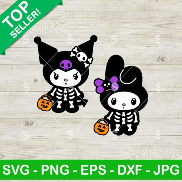Kuromi And My Melody Skeleton SVG