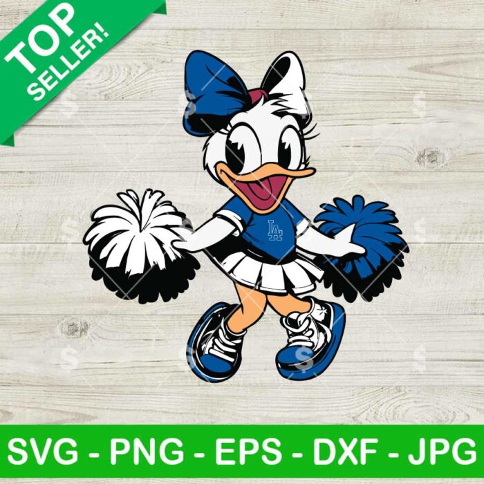 Los Angeles Dodgers Daisy Duck Cheerleader SVG, Disney Duck Baseball MLB SVG, Disney Dodgers MLB SVG