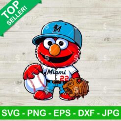 Miami Marlins Sesame Street Baseball SVG, Sesame Street Baseball MLB SVG, Elmo Baseball Team SVG