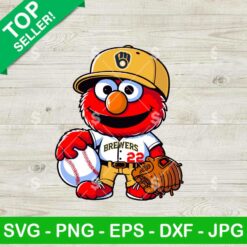 Milwaukee Brewers Sesame Street Baseball SVG, Sesame Street Baseball MLB SVG, Elmo Baseball Team SVG