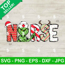 Grinch Nurse SVG, Grinch Nurse Christmas SVG, Cute Santa Grinch Nurse SVG