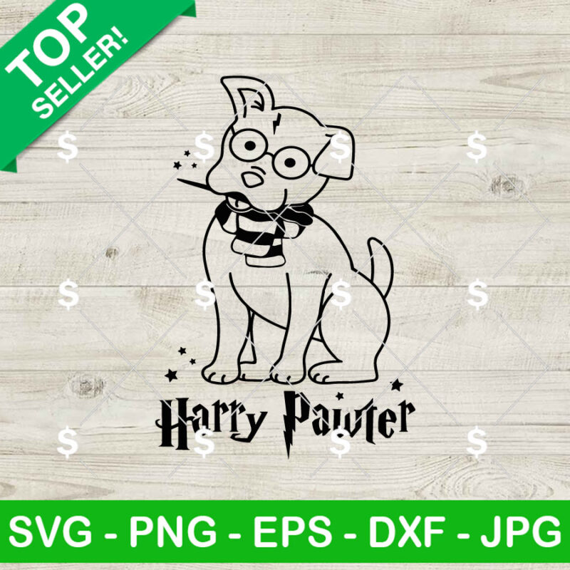 Funny Harry Pawter SVG, Harry Potter Wizard Dog SVG, Wizard Dog SVG