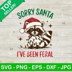 Raccoon Sorry Santa I've Been Feral SVG, Funny Raccoon Christmas SVG, Funny Santa Christmas SVG