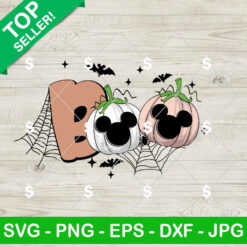 Disney Mouse Boo Spider Web SVG, Mickey Mouse Pumpkin Boo SVG, Spooky Halloween SVG