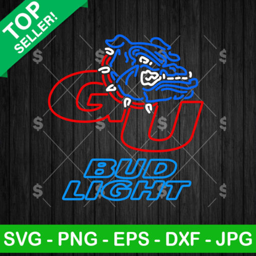 Gonzaga Bulldogs Football Bud Light Neon Logo SVG