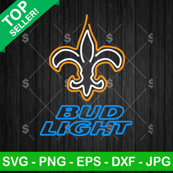 New Orleans Saints Bud Light Neon SVG, New Orleans Saints Football SVG, Bud Light Neon SVG