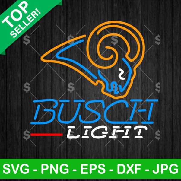 Los Angeles Rams Busch Light Neon Logo SVG