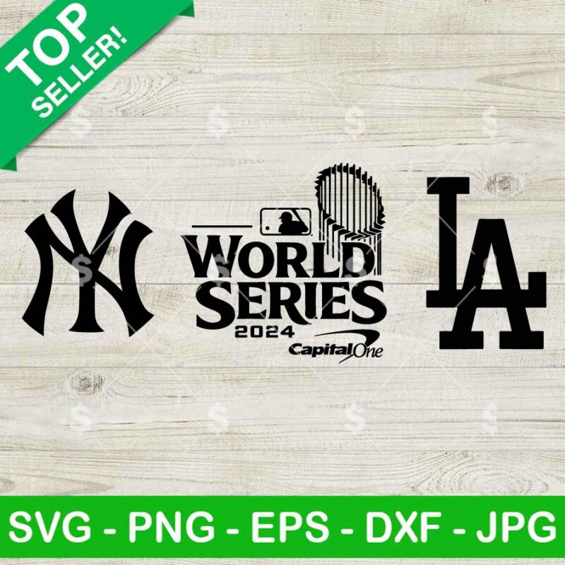 Ny Yankees And LA Dodgers World Series 2024 SVG, World Series 2024 MLB SVG, World Series Capital One SVG