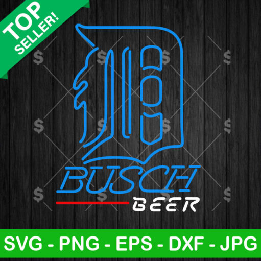 Detroit Lions Busch Beer Neon Logo SVG