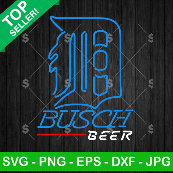 Detroit Lions Busch Beer Neon Logo SVG, Detroit Lions Neon Logo SVG, Busch Beer Neon SVG