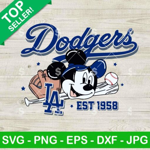 La Dodgers Mickey Est 1958 SVG