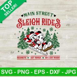 Mickey Minnie Main Street Sleigh Rides SVG, Disney Mouse Main Street Christmas SVG, Mickey Minnie Magic Christmas SVG
