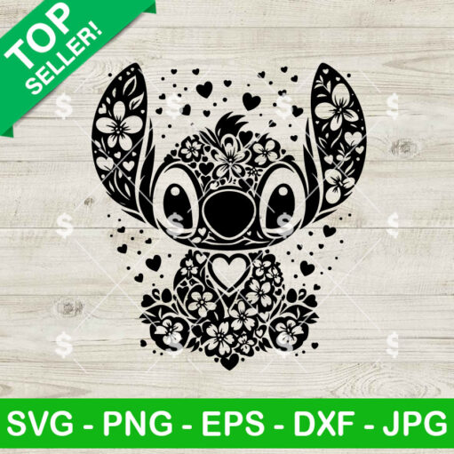 Stitch Disney Flower Aloha SVG