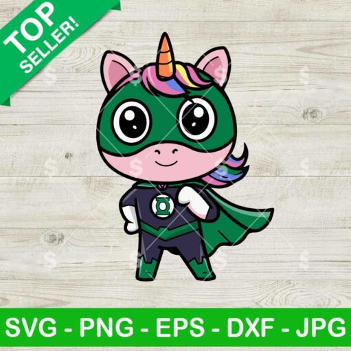 Unicorn Superheroes Green Lantern SVG