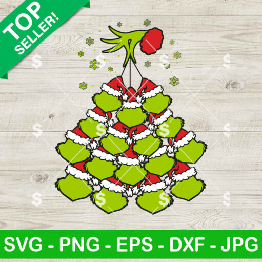 Grinch Hand Holding 16 Grinch face SVG