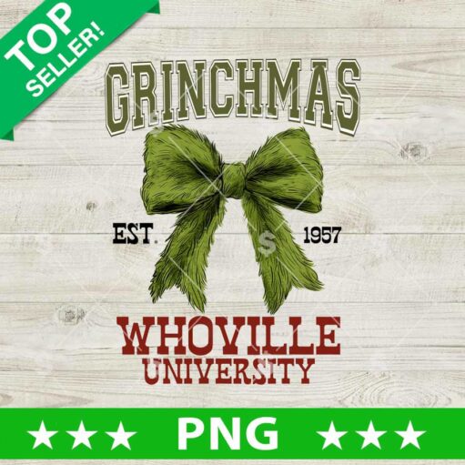 Grinchmas Whoville University Coquette Bow PNG