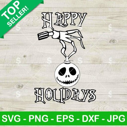 Happy Holidays Jack Skellington SVG