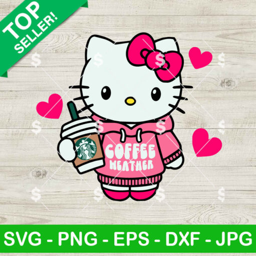 Coffee Weather Hello Kitty SVG