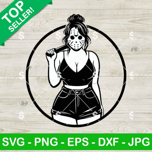 Jason Voorhees Chubby Girl SVG, Jason Voorhees Woman SVG, Halloween Horror SVG