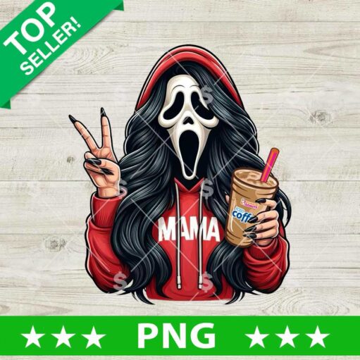 Mama Ghostface Scream Drink Dunkin Coffee PNG