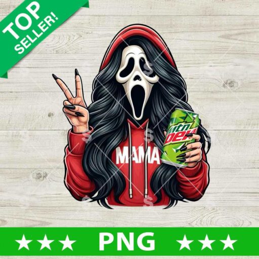 Mama Ghostface Scream Drink Mountain Dew PNG