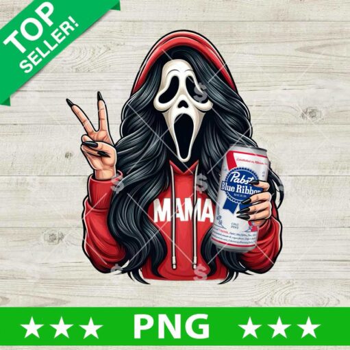 Mama Ghostface Scream Pabst Blue Ribbon PNG