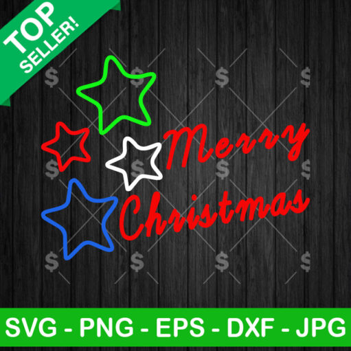 Merry Christmas Neon Light SVG