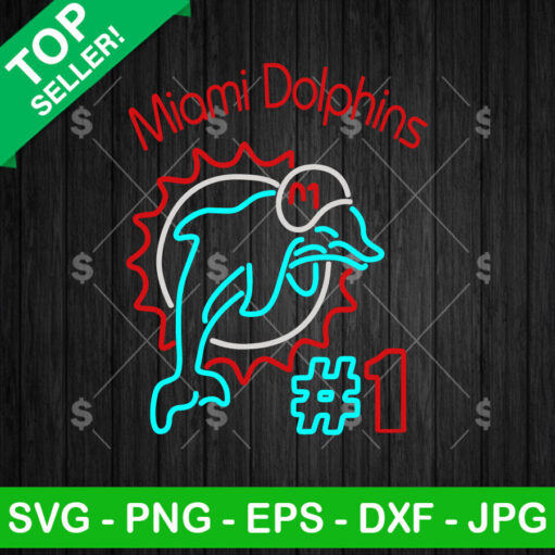 Miami Dolphins Neon Logo SVG