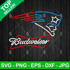 New England Patriots Budweiser Neon Logo SVG, Patriots Budweiser Beer SVG, New England Patriots Neon SVG