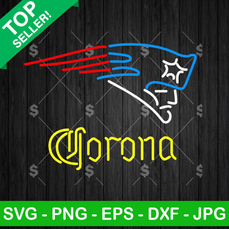 New England Patriots Corona Beer Logo Neon SVG, Patriots Neon Style SVG, Patriots Corona Beer SVG