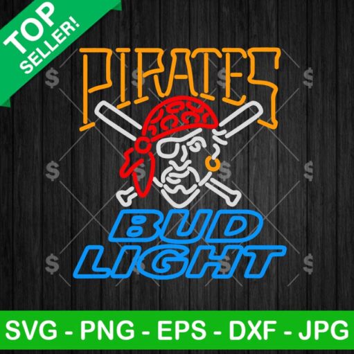 Pirates Bud Light Beer Neon SVG