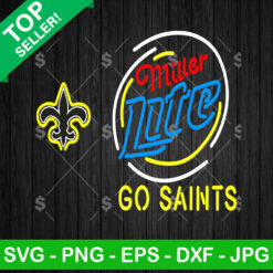 Miller Lite Beer Saints Neon Logo SVG, Miller Lite Beer Neon Logo SVG PNG, New Orleans Saints Beer Logo SVG