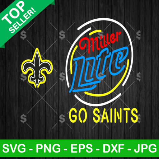 Miller Lite Beer Saints Neon Logo SVG