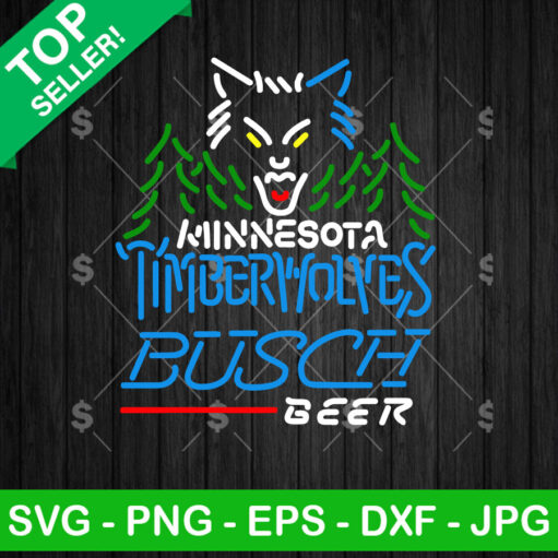 Minnesota Timberwolves Busch Beer Neon SVG