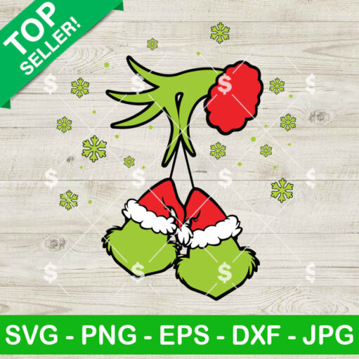 Grinch Holding Face Custom Name SVG