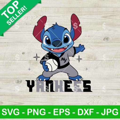 Stitch Yankees Baseball SVG