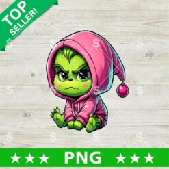 Baby Grinch Xmas PNG, Baby Grinch Santa PNG, Cute Baby Grinch Christmas Sublimation PNG