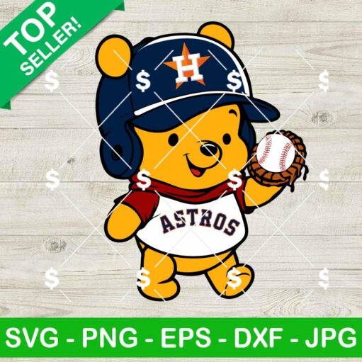 Baby Winnie The Pooh Houston Astros Baseball SVG