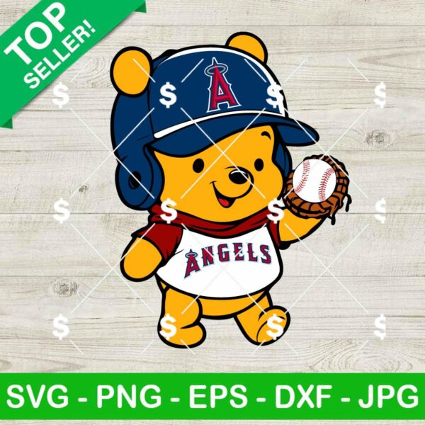Baby Winnie The Pooh Los Angeles Angels SVG