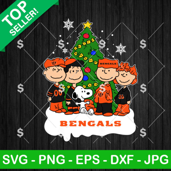 Snoopy The Peanuts Cincinnati Bengals Christmas SVG, Snoopy And Friends NFL Christmas SVG, The Peanuts Football SVG