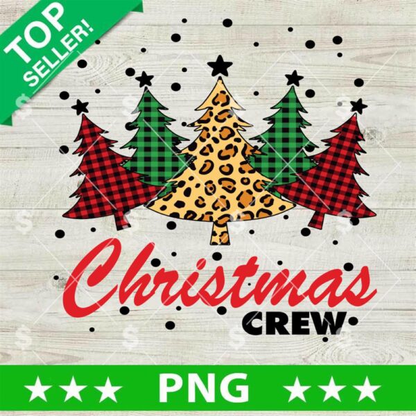 Christmas Crew Christmas Tree Leopard PNG, Buffalo Plaid Christmas PNG, Leopard Christmas Sublimation