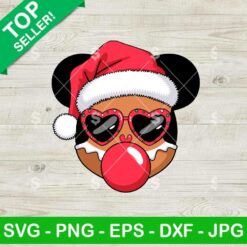 Gingerbread Mickey Mouse Blowing Bubble SVG, Christmas Disney Gingerbread Mickey SVG, Disney Christmas SVG