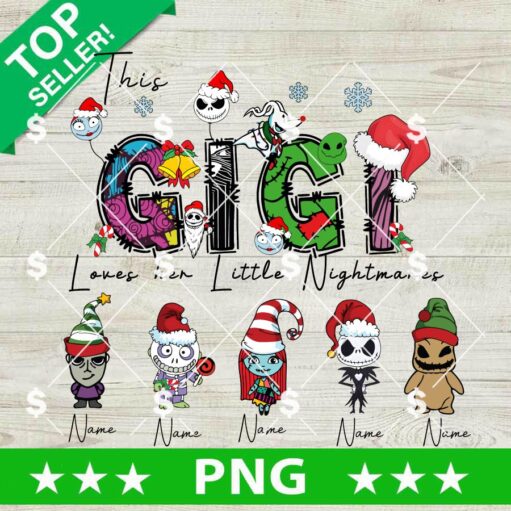 Christmas Nightmare Gigi And Kids Costume Name PNG