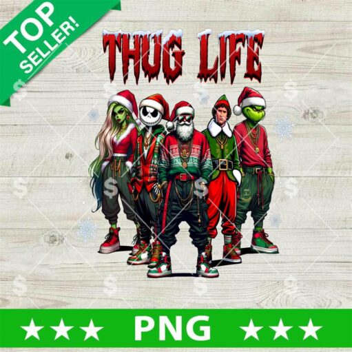 Christmas Thug Life Santa's Friends PNG