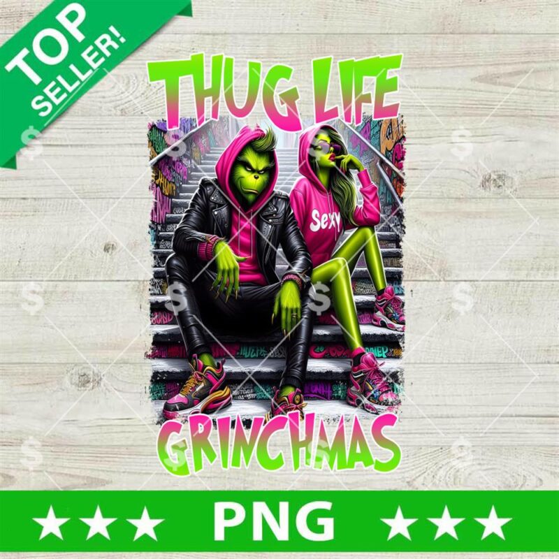 Couple Grinch Thug Life PNG, Grinch Christmas Thug Life PNG, Xmas Thug Life PNG