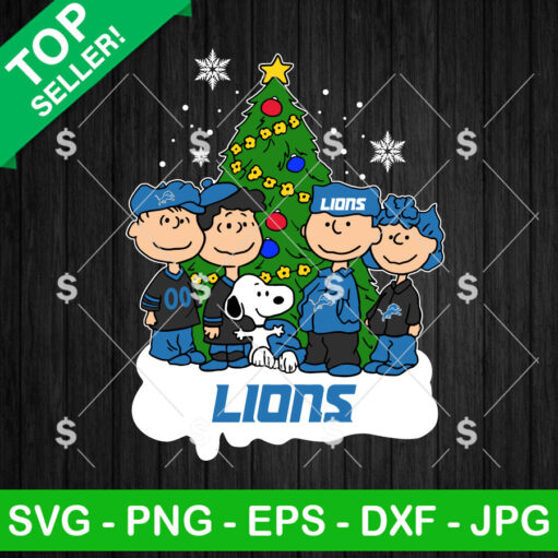 Detroit Lions The Peanuts Christmas Tree SVG