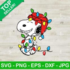 Snoopy Dog Christmas Light SVG, Santa Snoopy SVG, Xmas Snoopy SVG