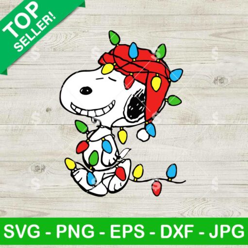 Snoopy Dog Christmas Light SVG