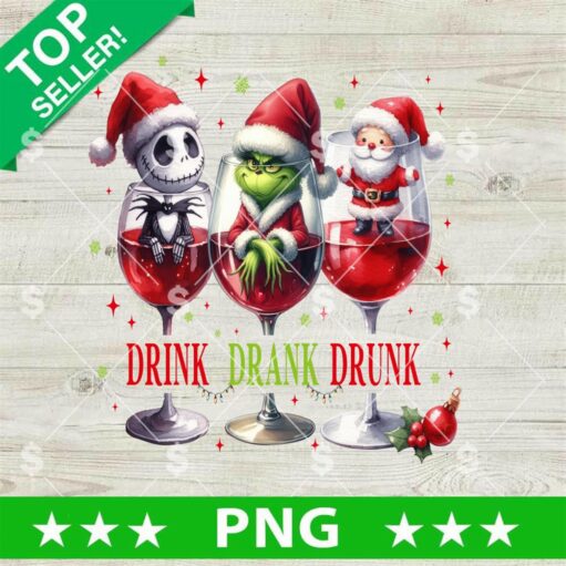 Drink Drank Drunk Grinch Christmas Wine PNG