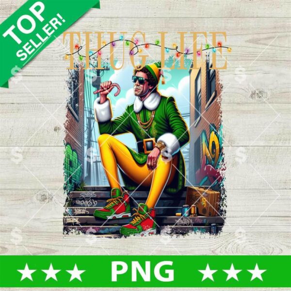 Elf Thug Life Christmas PNG, Buddy The Elf Christmas PNG, Merry Christmas Thug Life PNG